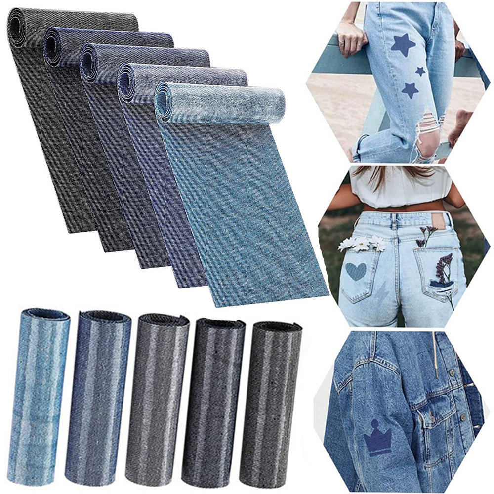 3.1x20in Ferro su toppe per abbigliamento in denim Rettangolo Grande toppa per jeans Giacche Pantaloni Distintivo applicato fai da te Riparazione di vestiti tutto'ingrosso