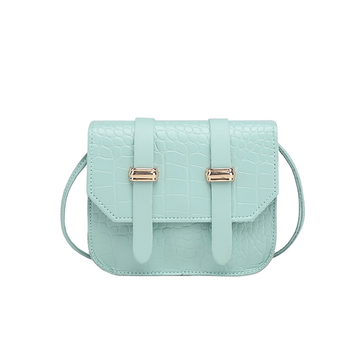 Moda feminina couro do plutônio crossbody mini cor sólida bolsa de ombro estilo casual ajustável fivela magnética saco de celular: green