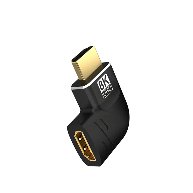 HDMI 2.1 Adapter 90 Graden 270 Graden HDMI Man-vrouw 8K 60Hz 4K 120Hz 48Gbps HDR Video voor Laptop HD TV Projector Adapter: YELLOW / < =0.5m