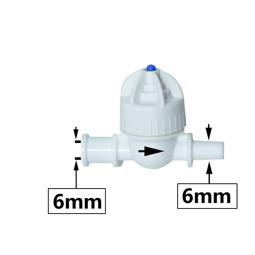 Anti drip misting valve Inner hole 6mm to 6mm Outer hole irrigation water valve for Greenhouse hanging sprinkler 100pcs: Silver