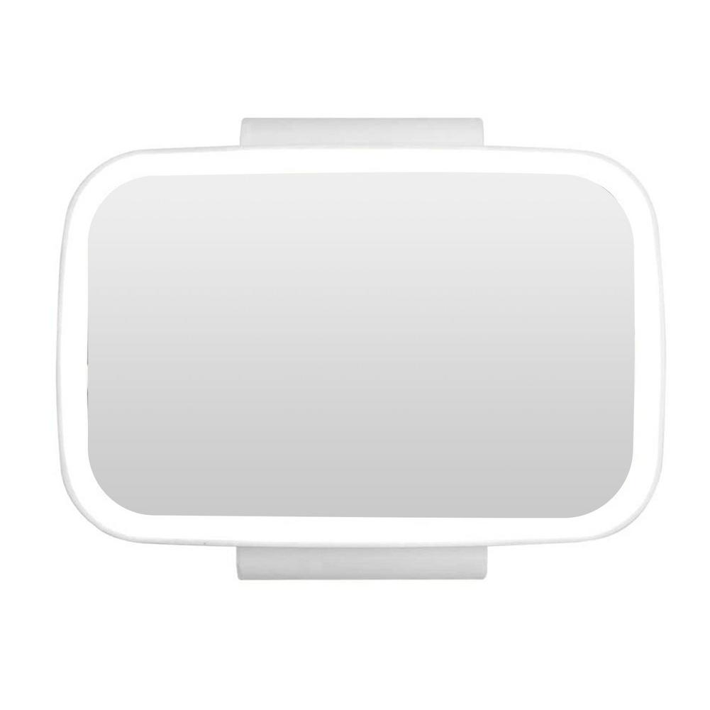 Espelho de vidro prata-chapeado da viseira do sol do carro com espelho retrovisor da composição da bateria de 400mah com espelho universal do carro do bebê da luz do diodo emissor de luz