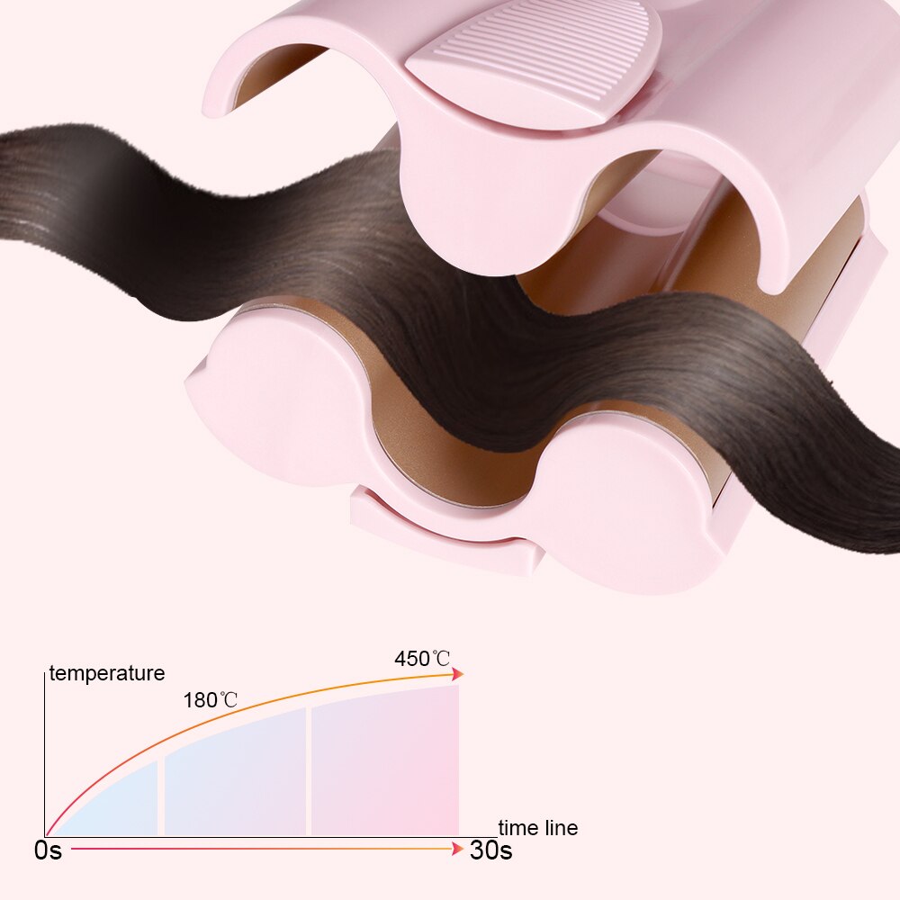 Rizador de pelo de cerámica de onda grande, rodillo de huevo ondulado profundo, pantalla LED, Triple barril automático, herramientas de peinado del cabello