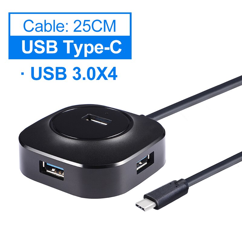 Usb c ハブ usb 3.0 ハブ、マルチ usb スプリッタ 4 ポートタイプ c ハブ 2.0 USB-C hab 複数タイプ c hab パンダ pc: USB C 3.0 - 25cm