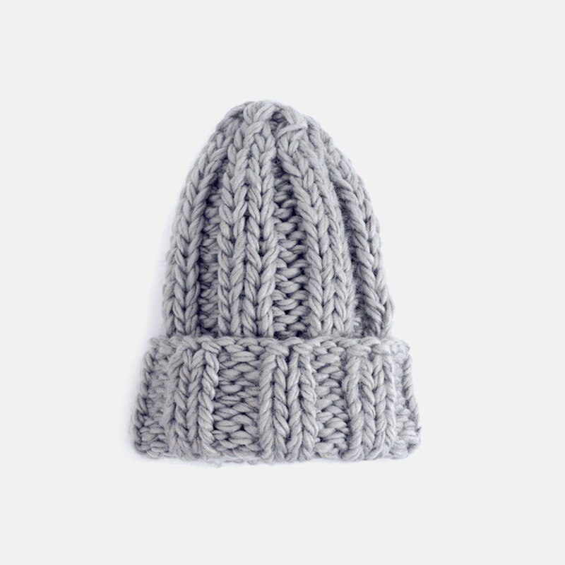 Gorro de lana gruesa para mujer, gorros tejidos a la , cómodos, informales, gorros de lana: Yellow