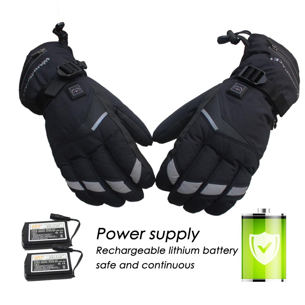 Ski Handschoenen Temperatuur 5 Speed Aanpassing Usb Handwarmer Opladen Verwarming Vinger Verwarming Warme Veiligheid Constante Warme Handschoenen