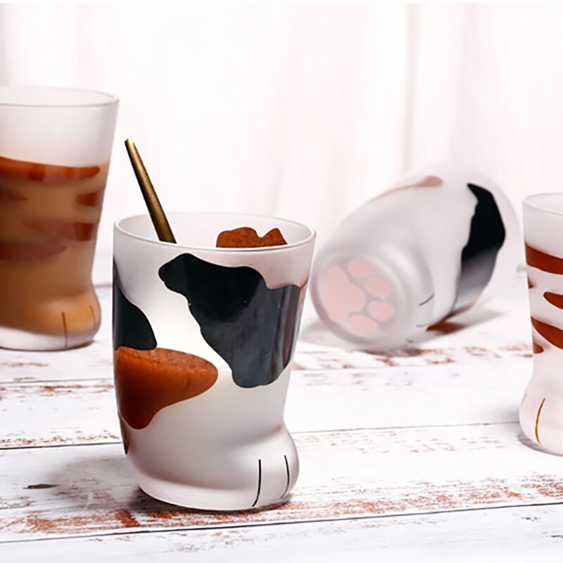Cartoon Cat Tiger Paws Foot Print Mug Office Coffee Mug Personality Breakfast Milk Porcelain Cup Household Kids Couples Cup