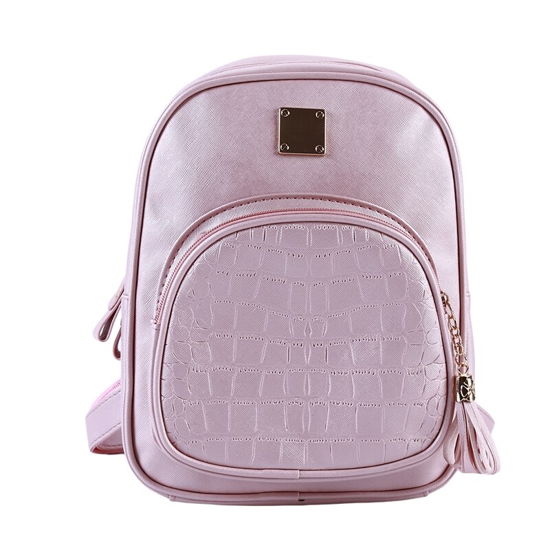 Crocodilo padrão mochila feminina cor sólida casual sacos de escola alta qualidade requintado bonito senhora menina mochila: Rosa