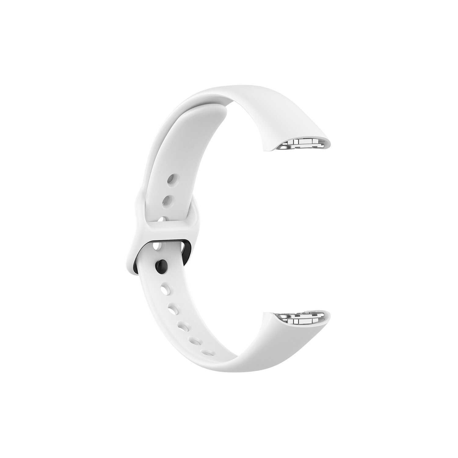 Strap Voor Samsung Galaxy Fit SM-R370 Siliconen Zwarte Gesp Horlogeband Staal Granaatscherf Voor Samsung Vervanging Pols Bandjes: White