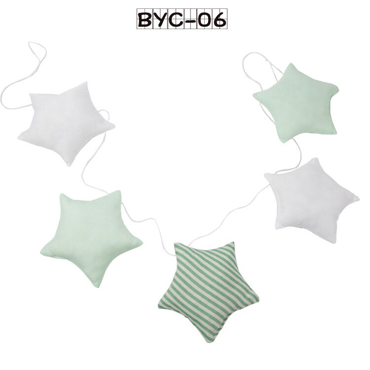 Cunas colgantes de tela de estilo nórdico para bebé, banderín para decoración de cama de niño, accesorios de cunas de 5 estrellas, sonajero para tienda de campaña, 1,5 M: D