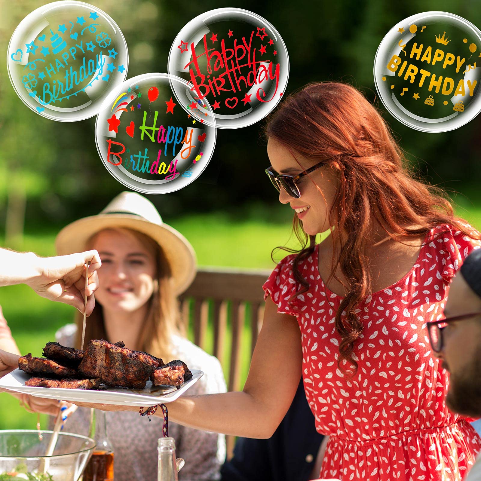 6pcs 27x20cm Balloon Stickers Happy Birthday Party Decorations For Kids Happy birthdays Bubble Ball Bobo Ballons DIY Stickers