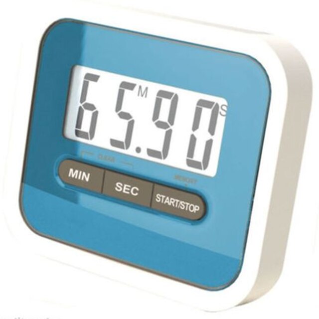 Mini Digital LCD Kitchen Timer Square Kitchen Countdown Alarm With Magnet Clock Stopwatch Clock Timer: blue