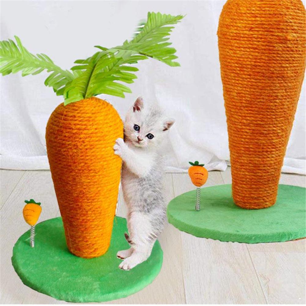 Funny Kitten Cat Scratching Post Cat Scratcher Carrot Cat Claw Scratcher Cat Training Toys for Kittens and Cats