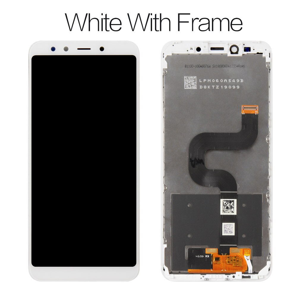 Srjtek pour XIAOMI Mi A2 Lite affichage matrice écran tactile numériseur assemblage complet avec cadre 5.84 ''pour Xiaomi Redmi 6 Pro LCD: A2 With Frame White