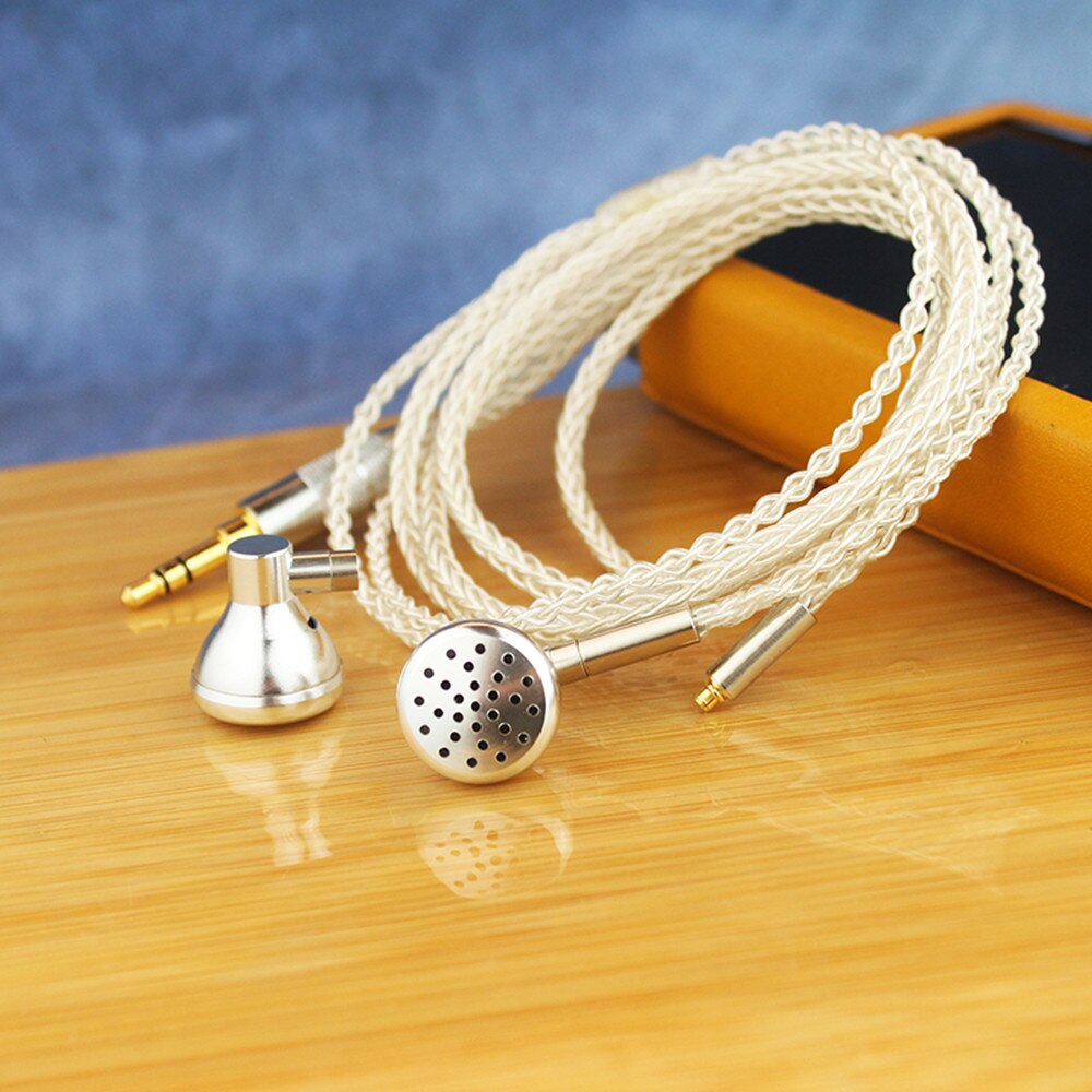 FENGRU ASTRAEA In Ear Earbud HIFI Metal Earphone 14.8mm High Polymer High Elastic Biological Diaphragm Detachable MMCX Cable: Silver With Cable