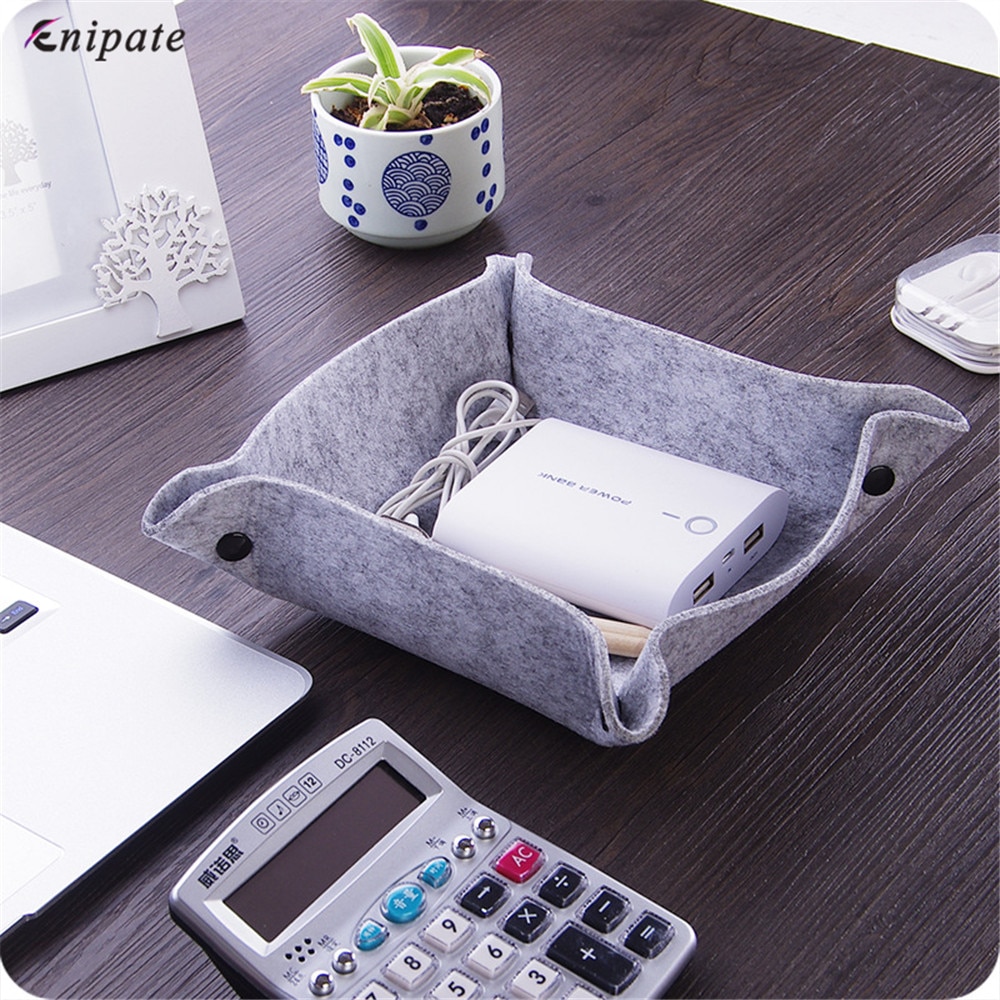 Enipate Felt Foldable Storage Trays for Dice Table Games Key Wallet Coin Box Tray Square Placemat Storage Box Desktop Decorative