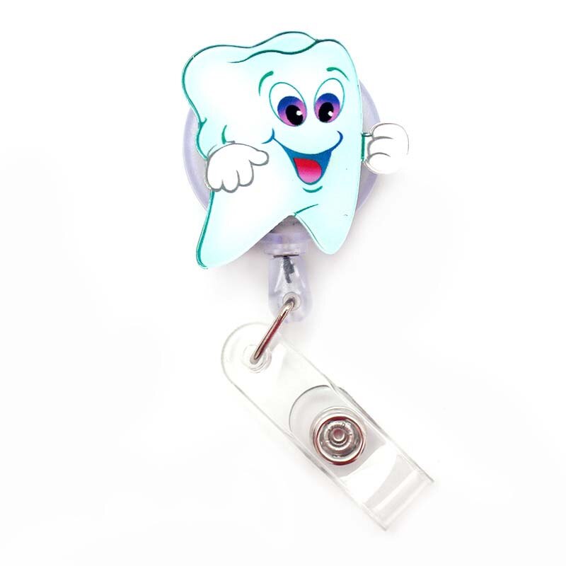 Cartoon Cute Dentist Nurse Retractable Pull Badge  – Grandado