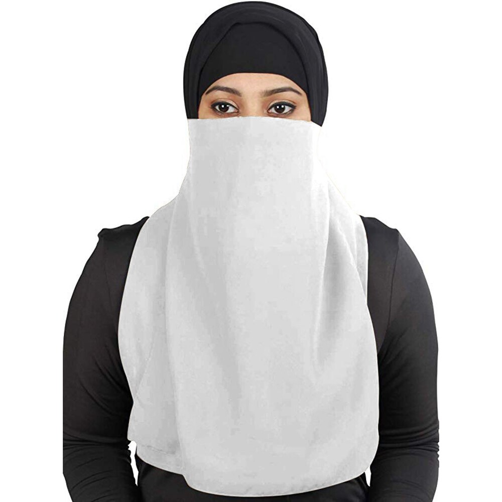 Velo musulmán de una pieza para mujer, hiqab islámico, Modesty, una sola capa, pañuelo Amira, Ramadán, árabe, Purdah: 01 White