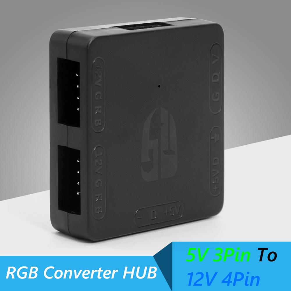 RGB Convertor 5V to 12V RGB Transfer Hub SATA interface Magnet installation For RGB 3PIN M/B ASUS Gigabyte and MSI