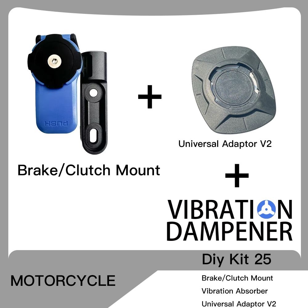 Motorcycle Handlebar Clamp Stem Fork Mount PRO Holder Phone Mount Vibration Dampener MAG Universal Adaptors Wireless Charger: black