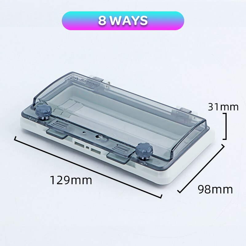 Transparent IP67 Waterproof Protective Window Cover Circuit Breaker Switch Box Protection Electric Junction Box Panel Cover: 8-Way