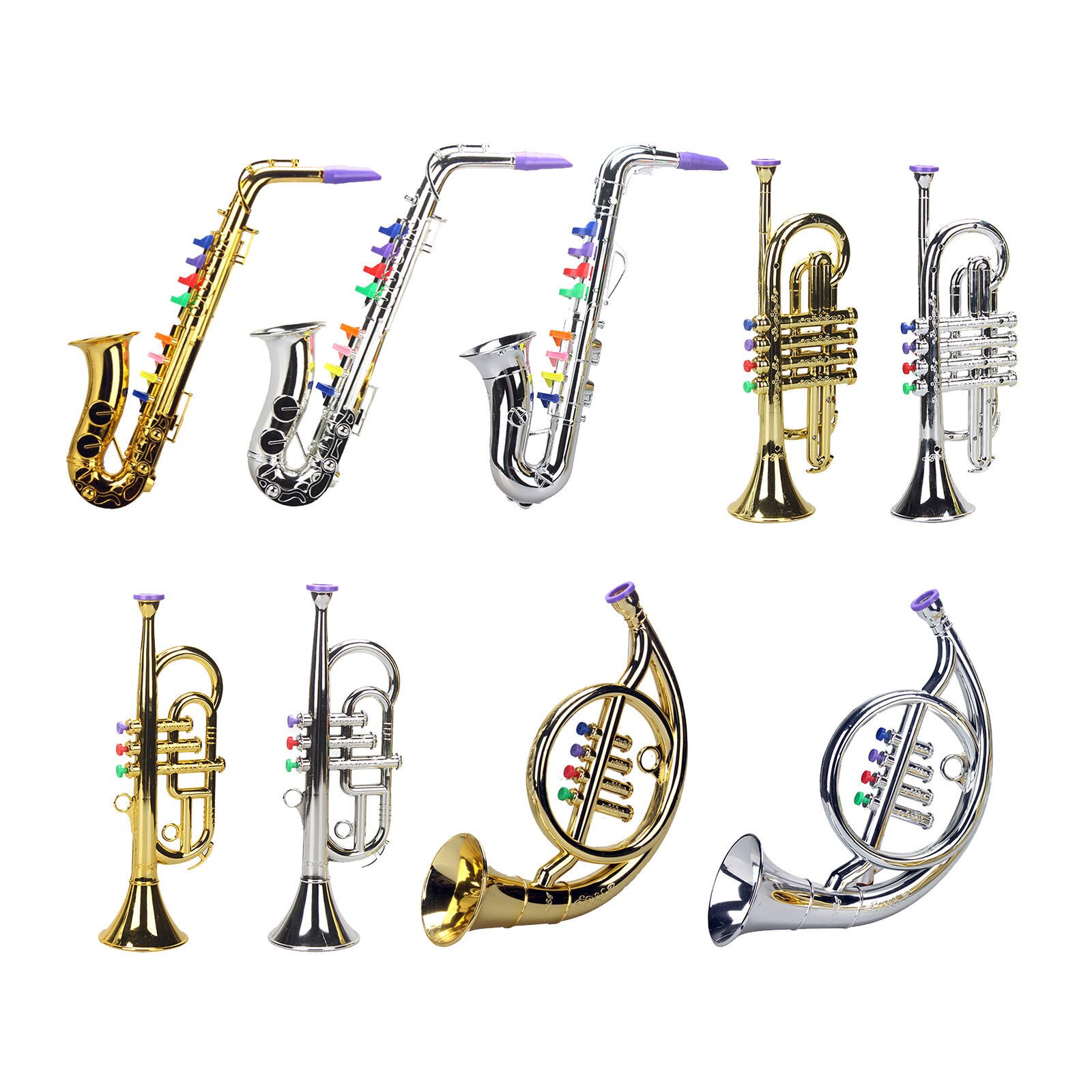 Saxofoon Mini 8 Notes Abs Metallic Musical Wind Instrumenten Voor Party Leeftijden 3 + Kids