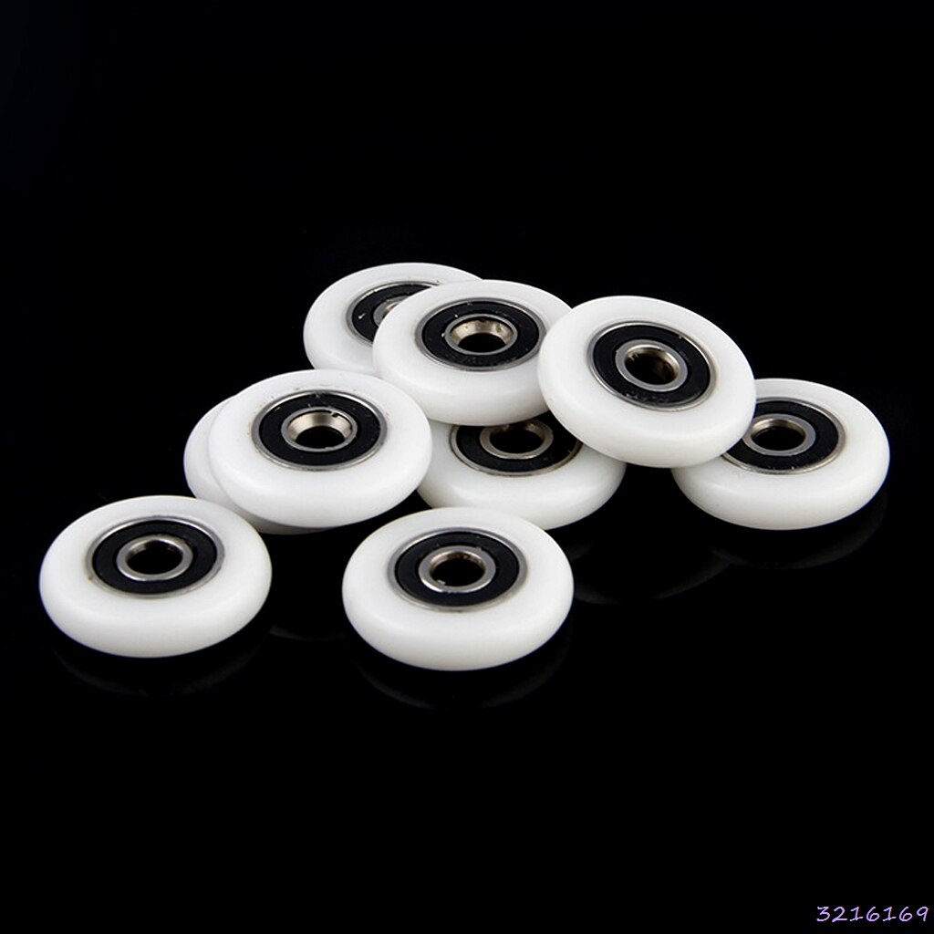 8 Pcs Douche Deur Runner Rollen Wielen Katrollen Vervangende Onderdelen 23Mm Diameter