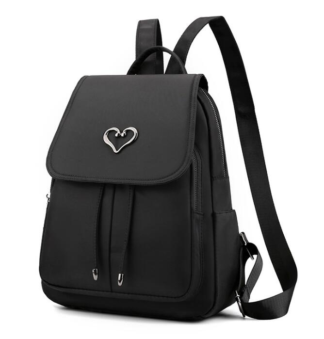 Chuwanglin rucksack frauen pu Nylon tasche frauen Schulter tasche damen tasche anti theif frauen tasche D501104: 1-black