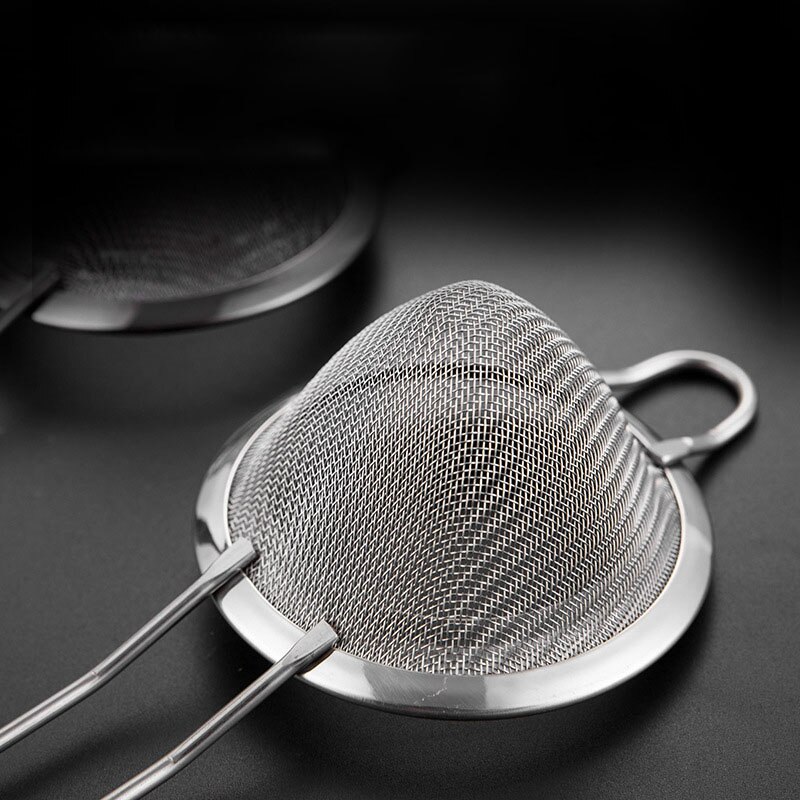 Stainless Steel Fine Mesh Cocktail Strainer Conical Food Tea Juice Strainers Cocktail Colander Sifter Sieve Bar Accessories