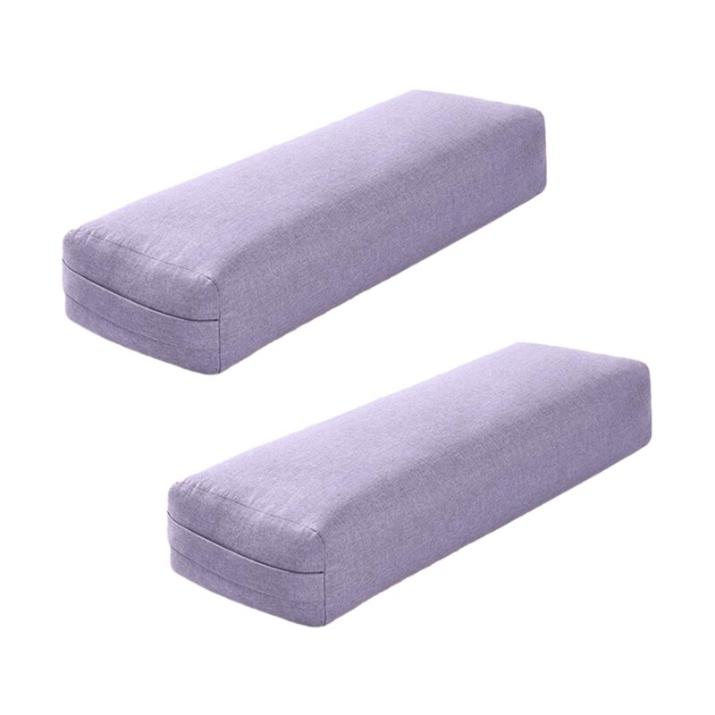 2x yogakissen, weich, waschbar, polyester, rechteckig, tragbar, yoga-bolter, schlafkissen, yoga-fitnesszubehör, lila: Default Title
