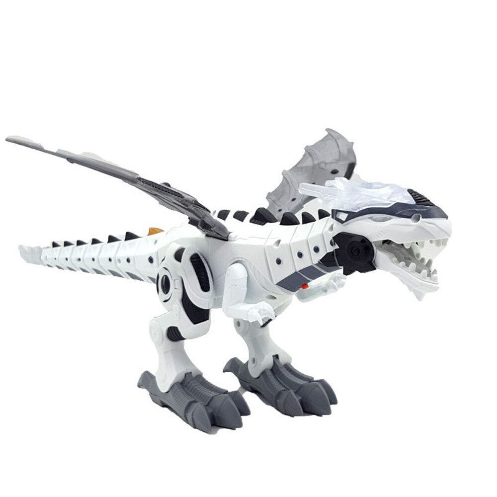 Dinosaurios De plástico para niños, figuras eléctricas De Dinosaurios De Juguete, modelo De dinosaurio, juguetes De pulverización De agua con respiración De fuego, L0718: White