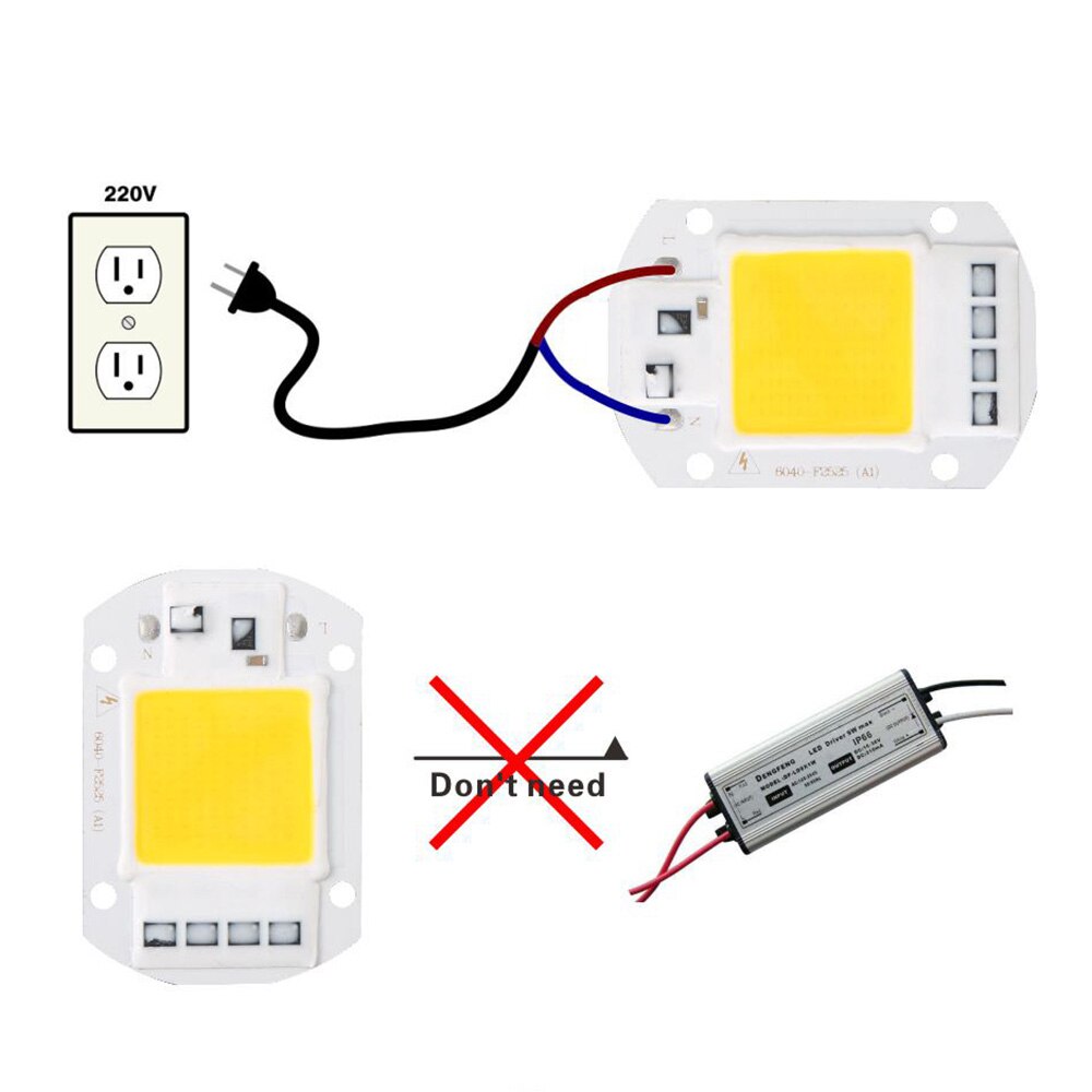 110V 220V LED Chip 10W 20W 30W 50W COB Chip No Need Driver LED Lamp Beads ​for Flood Light Spotlight Lampada DIY Lighting