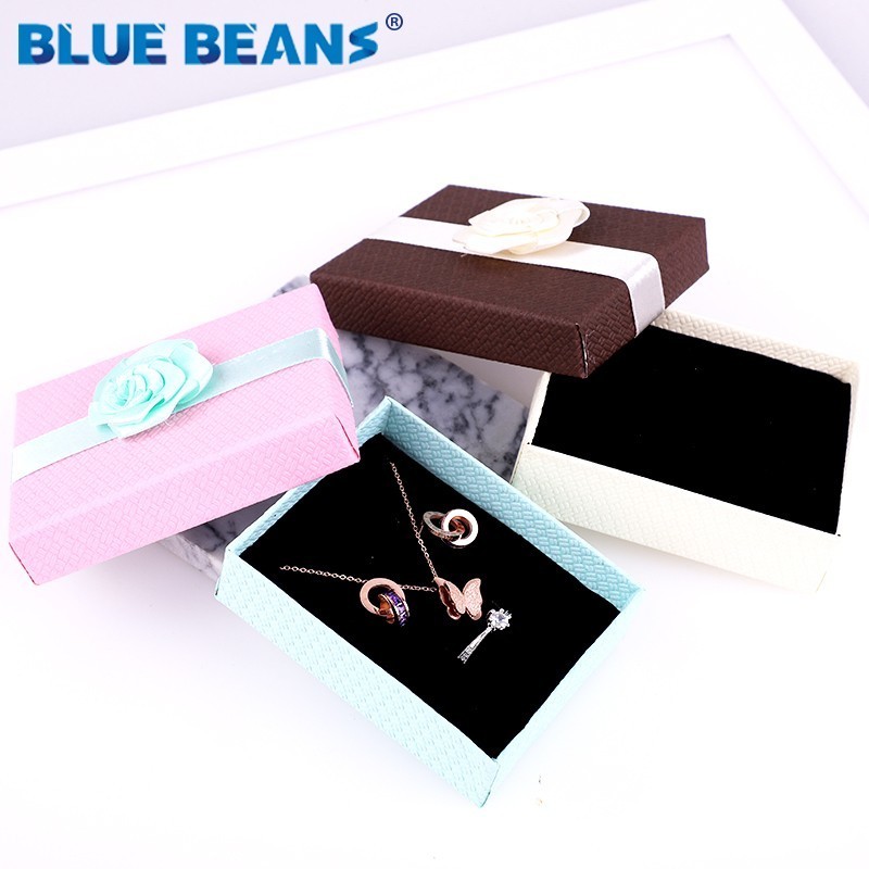 Boxes Square jewelry organizer shape box Engagement Ring For Earrings Necklace Bracelet Display Holder rose flower gold