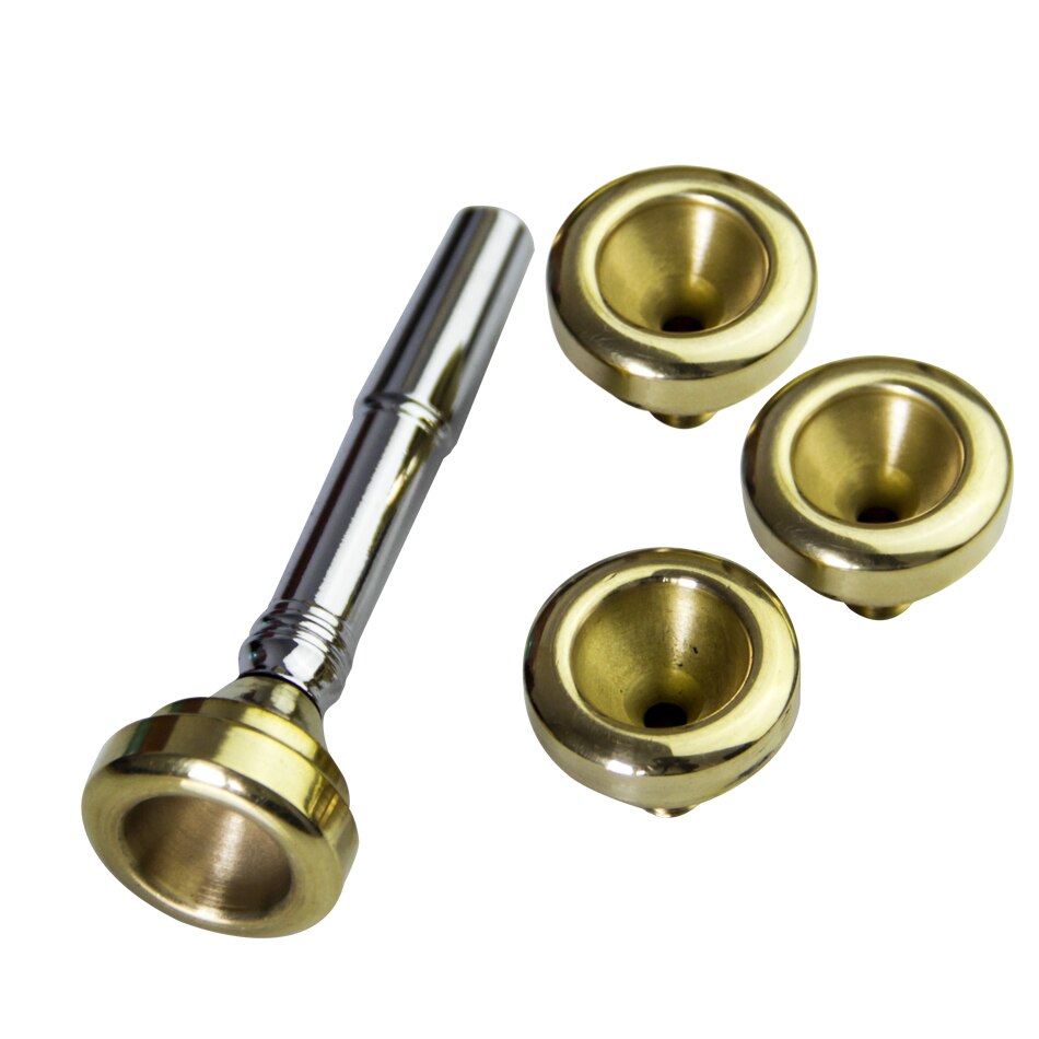 MUKU Trompete Zubehör 1-1 2C 7C 5C 3C Größe Trompete Mundstück Kupfer Gold 1 einstellen Mit Kasten Musical Instrument zubehör