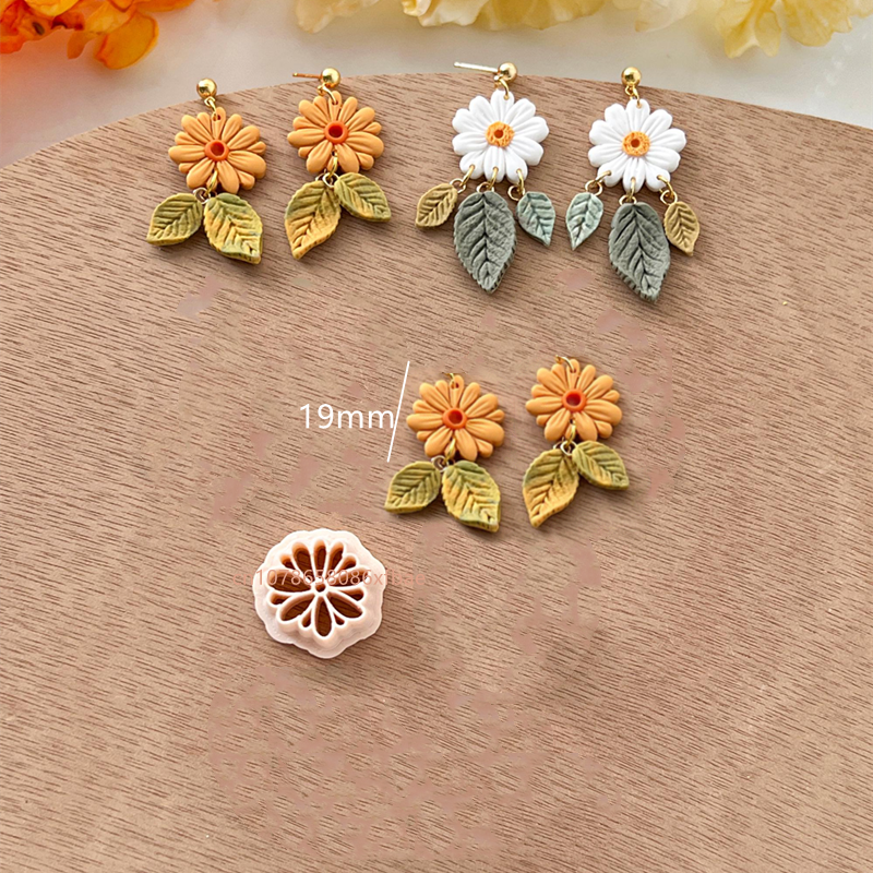 Nuevos cortadores de arcilla polimérica con forma de flor de primavera, arcilla colgante con forma Floral, pendientes DIY, joyería, fabricación de colgantes, herramientas de arcilla de cerámica: Gris claro