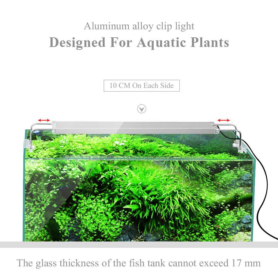 Led-verlichting voor zeeaquarium, rgb-visaquariumlamp voor aquarium, led-verlichting, uitschuifbare beugel , 30cmx led-lamp voor aquarium 60cm marine