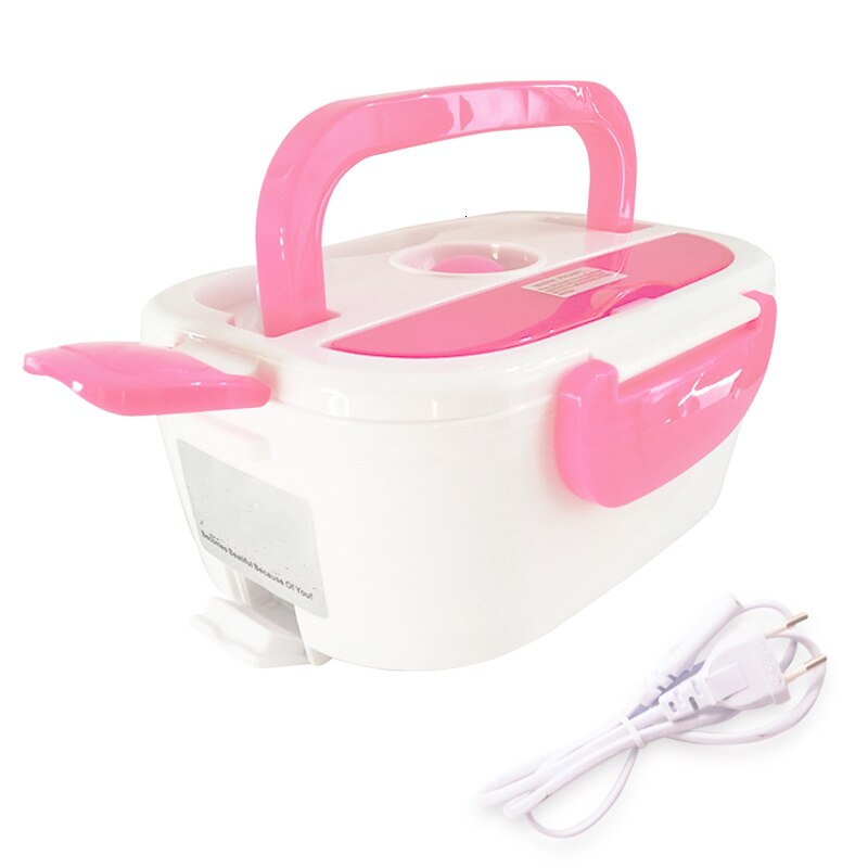 110V 220V Lunchbox Voedsel Container Draagbare Elektrische Verwarming Voedsel Warmer Heater Rijst Container Servies Sets Home: Pink