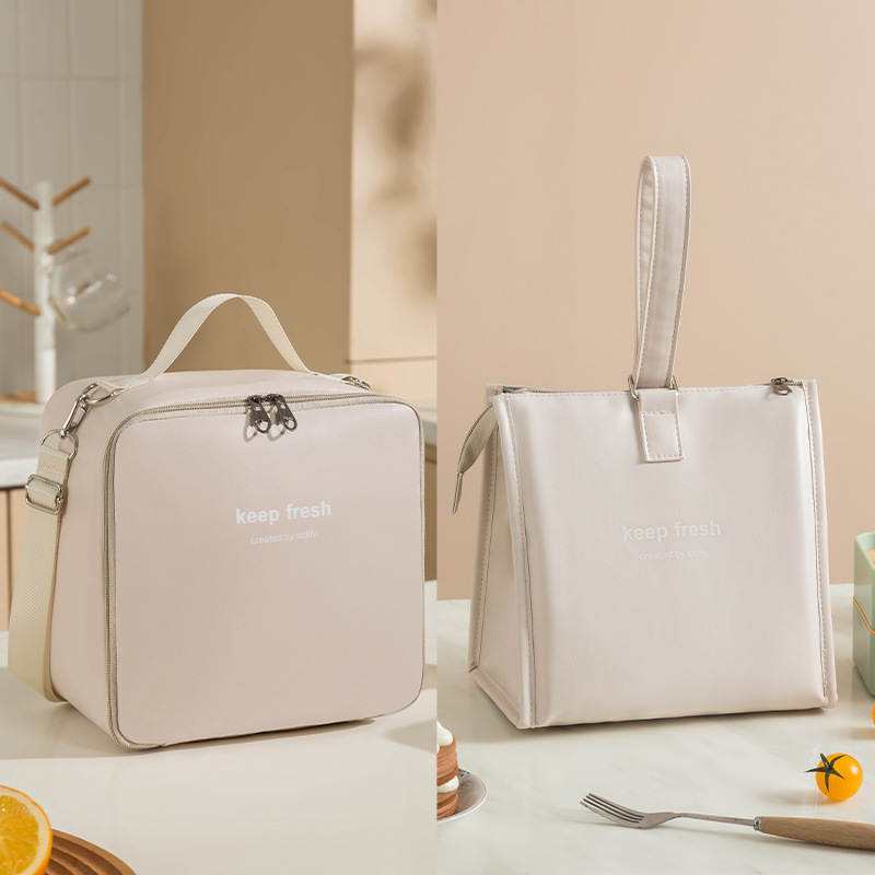 One-shoulder Bento Bag Student Lunch Box Bag Lunch Bag Office Worker Carrying Lunch Bag Thermal Insulation Bag: Dark Grey
