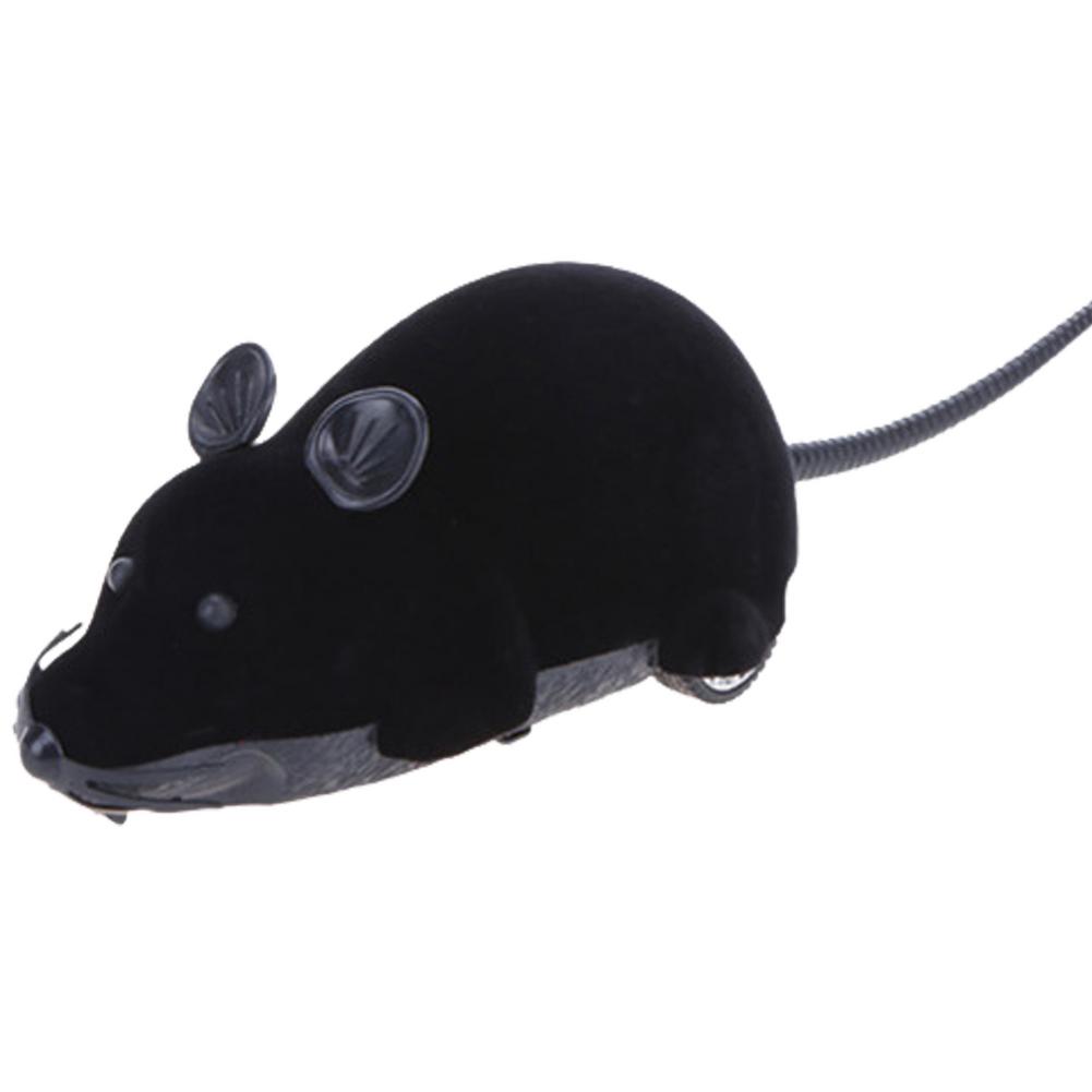 Souris électronique sans fil pour chat, télécommande, jouet amusant, interactif, accessoire pour animaux de compagnie: black
