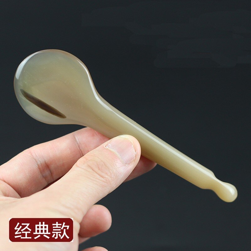 1pcs White yak ox horn Gua Sha plate Facial Scrapping Massage board natural acupuncture point massager face body beauty massager