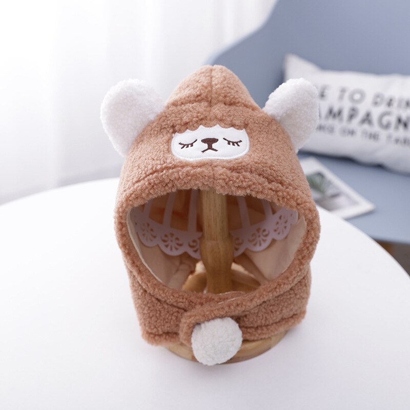 Winter cartoon baby muts set plus fluwelen baby capuchon muts jongens meisjes mutsen kinderen winddichte outdoor ski mutsen baby pluche muts: A1