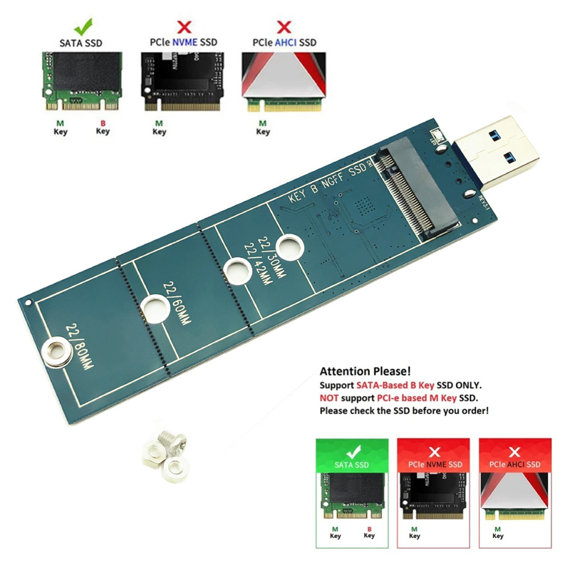 M2 ssd-adapter  m2 usb-adapter  m2 til usb 3.0 usb 3 usb 3 6gb stigerør-konverter til 2230 2242 2260 2280 b+ m-nøkkel ngff m .2 sata ssd
