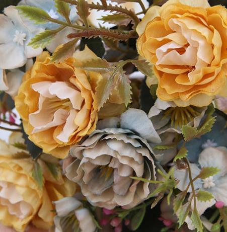 neue 7 Farben hochzeit Strauß Handgemachte Rosen Rosen buque de noivas hochzeit blumen braut sträuße: Gelb