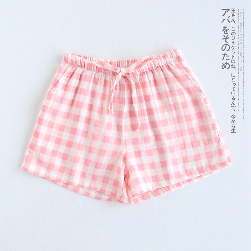 Mignon été fonds de sommeil coton pyjama Shorts femmes cordon pyjama pantalon lâche 8 couleur pyjamas taille élastique B87801