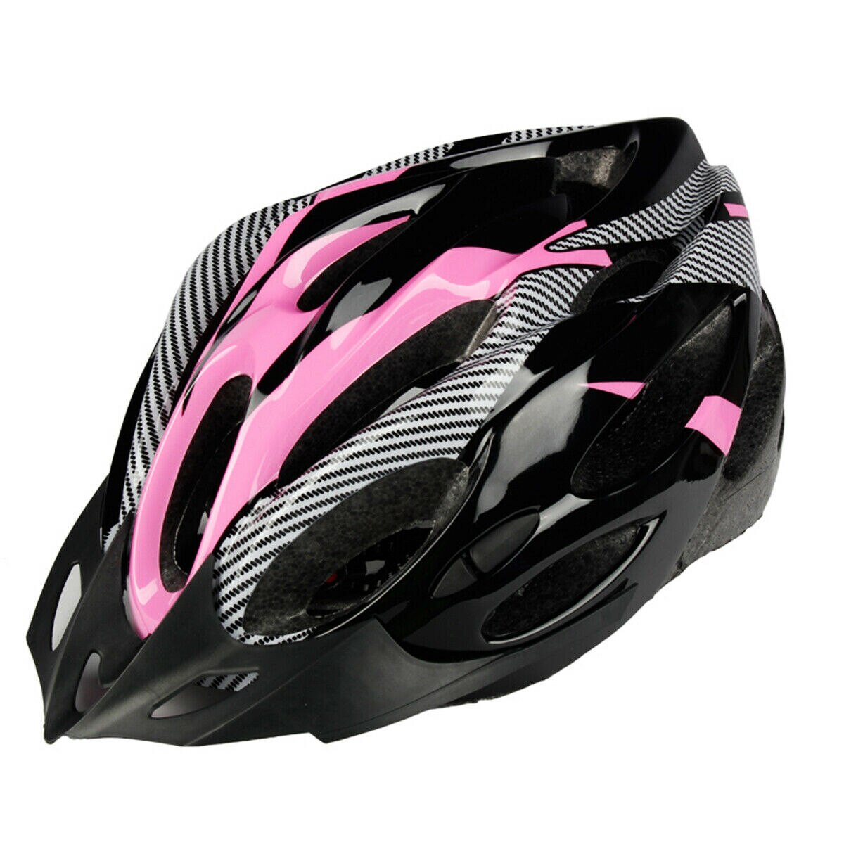 Mountain bike estrada capacete de segurança da bicicleta equitação capacete ultra leve respirável pode efetivamente reduzir a resistência do vento: Pink black