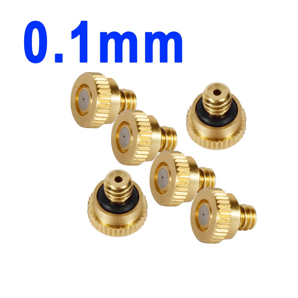 Kits de brumisation bricolage comprenant 12 pièces kits de buses en laiton 10 pièces porte-buse blanc 1 pièces bouchon d'extrémité pour gazebo: nozzle orifice 0.1mm