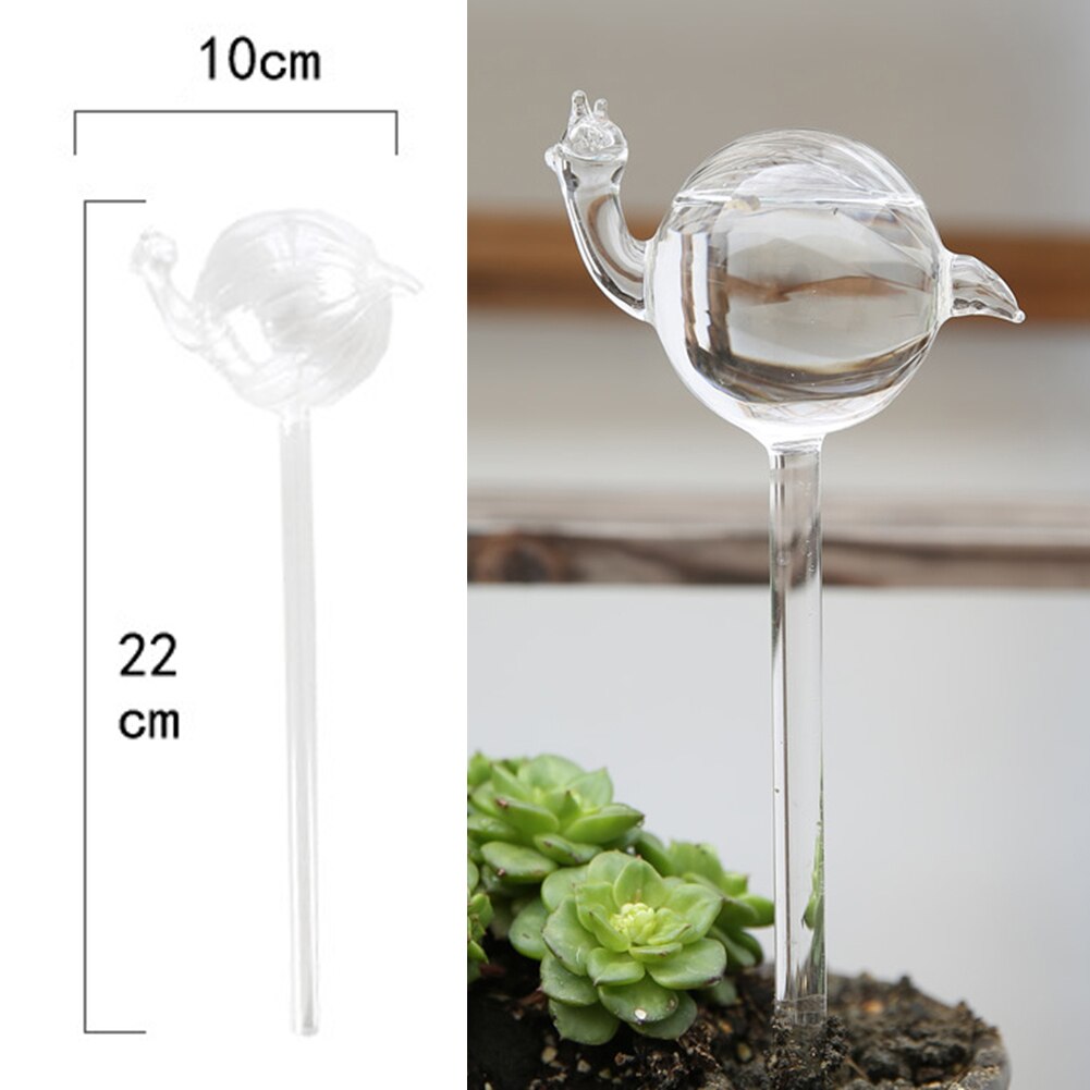 4 Types Glass Plant Flowers Water Feeder Automatic Self Watering Devices Bird Star Heart Plant Waterer: Snails
