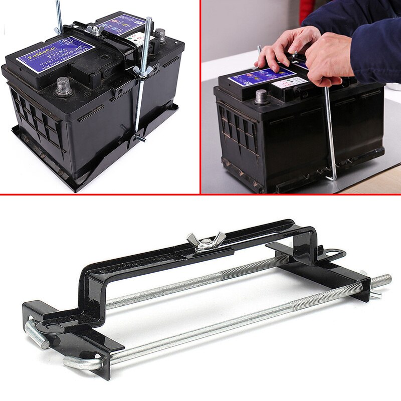 1pc Car Van Battery Retaining Holding Clamp Bracket 275mm with Bolt Tie Hold Down Kit Set