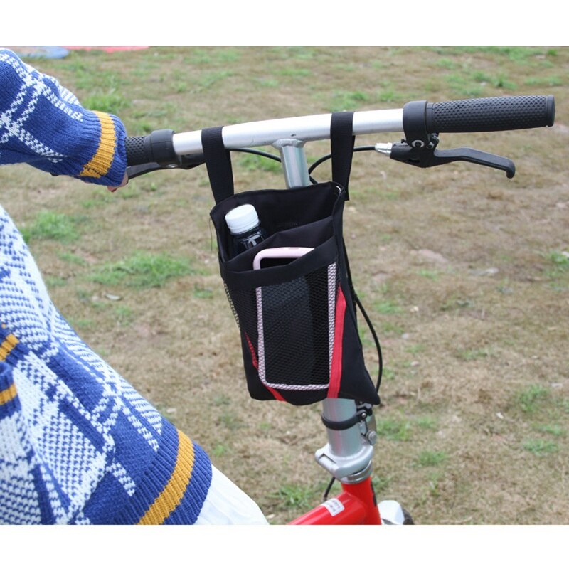 Bolsa de manillar de la bici frente Marco de tubo de ciclismo paquetes Scooter pequeña bolsa para teléfono móvil de clave pequeño artículos negro y rojo Edg.