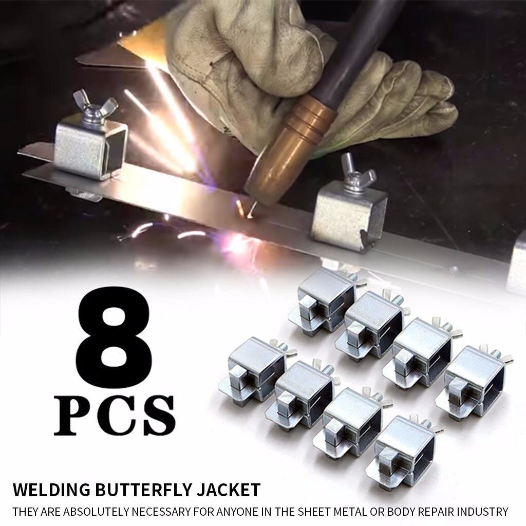 8Pcs Butt Welding Clamps Auto Car Body Metal Sheet Plate Butt Joint Welding Soldering Clamp Sheet Metal Locator Clip Holder
