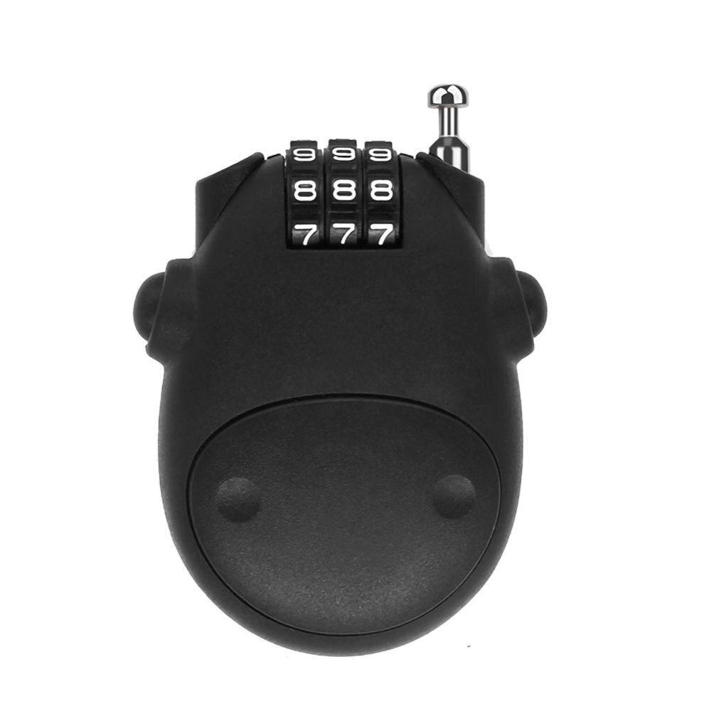 Mini Mechanical Password Padlock Suitcase Luggage Cabinet Door Metal Code Lock Retractable Bike Motorbike Helmet Lock L3: Black